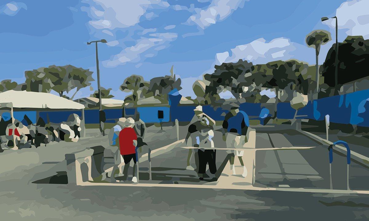 Illustration of pickleball court